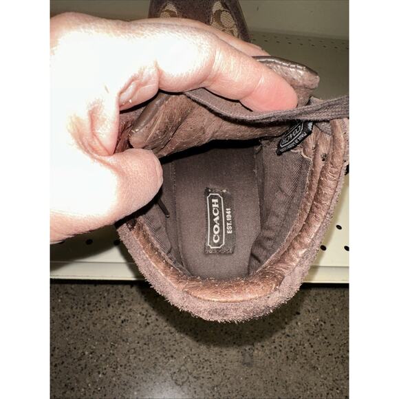 Coach Alara Women’s Brown Suede/Canvas Hidden Wedge Ankle Boots – Size 6.5M - Picture 9 of 11